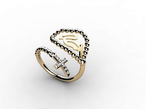 Anel Terço em Ouro 18K e Diamantes