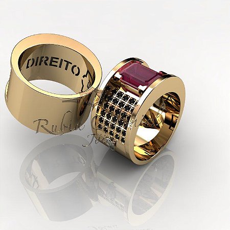 Anel Formatura Masculino Juno Ouro 18k