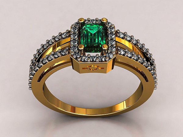 Anel Formatura Feminino Vitória Ouro 18K