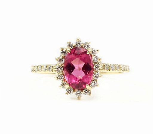 Anel Rubelita e Diamantes