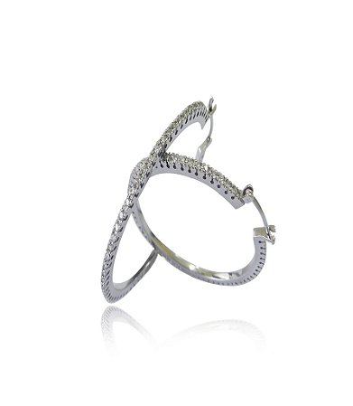 Brinco Argola Diamantes - White