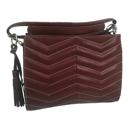 Bolsa matelasse - Couro Legítimo 👜