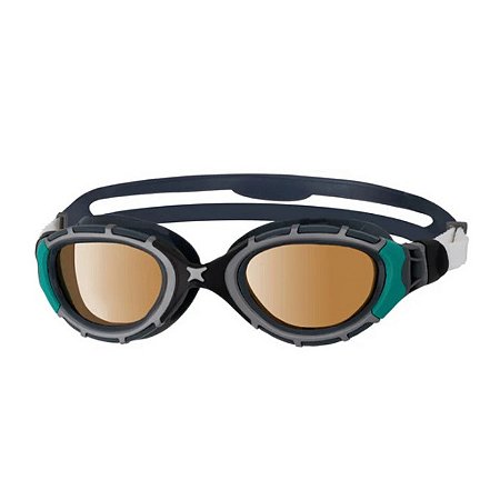 Oculos de Natacao Zoggs Predator Flex Lente Polarizada Ultra Bronze - Cinza, Preto e Verde