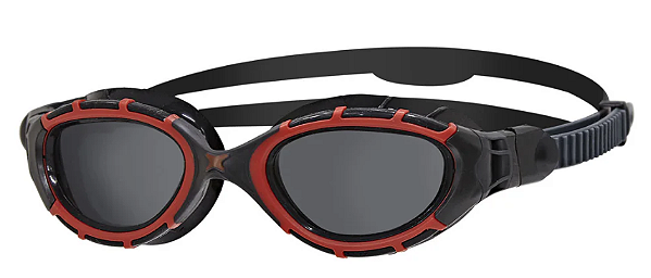 Oculos de Natacao Zoggs Predator Flex Lente Polarizada Fume - Preto e Vermelho