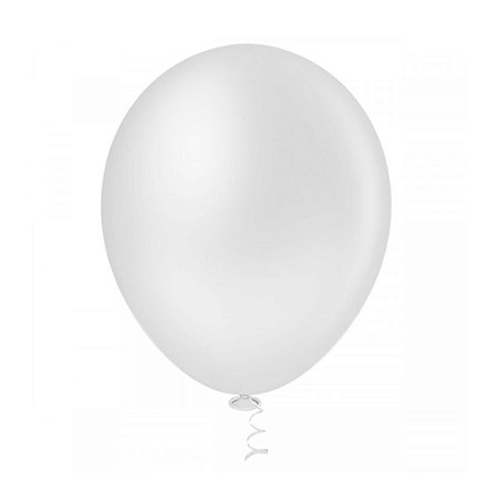 Balão Liso N°9 Happy Day C/50 Unidades Branco