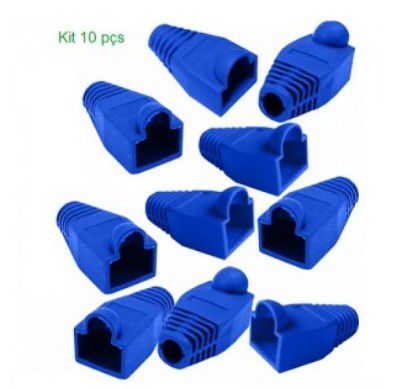 CAPA PARA CONECTOR RJ-45 MACHO AZUL C/ 10 UN