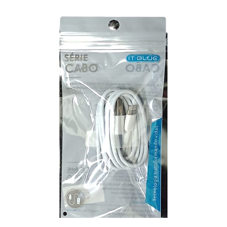 CABO USB P/ IPHONE IT-BLUE BRANCO 1 MT.