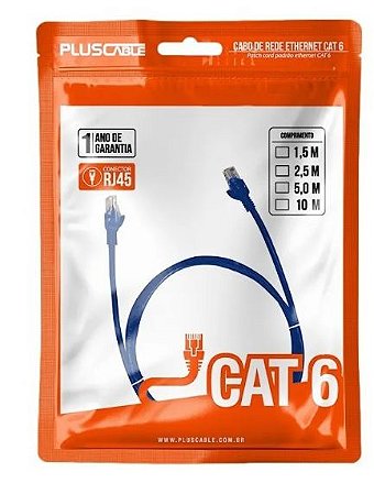 CABO DE REDE 10 MT. PLUS CABLE CAT6 AZUL
