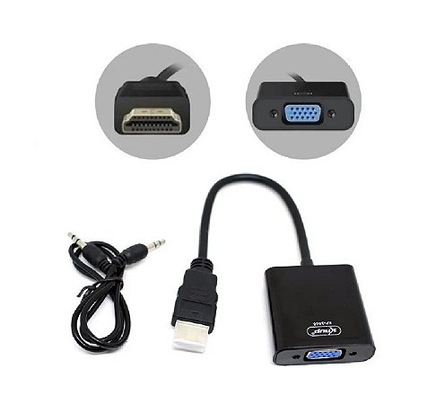 CONVERSOR HDMI MACHO X VGA FÊMEA C/ AUDIO KNUP