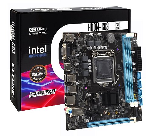 PLACA MÃE GOLINE GL-H110M-GD3 1151P DDR3 VGA/HDMI