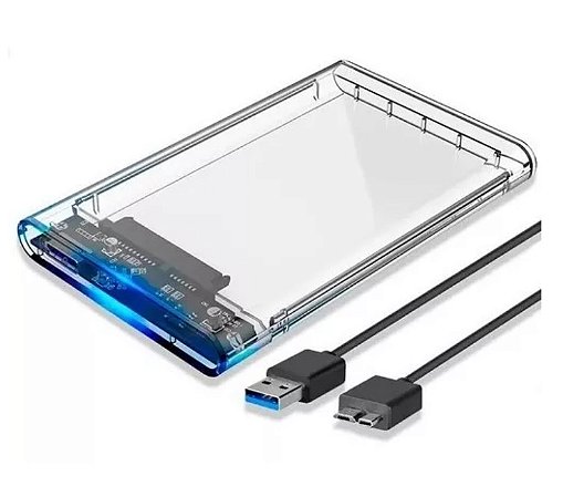 GAVETA EXTERNA USB 3.0 P/ HD 2.5“ SATA TRANSPARENTE