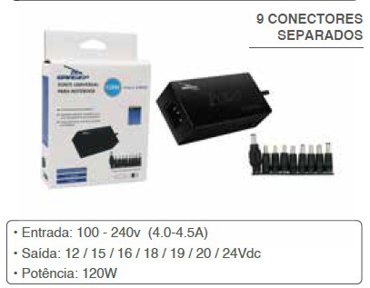 FONTE NOTEBOOK UNIVERSAL GRASEP 120W.