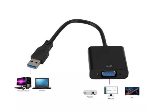 CONVERSOR USB 3.0 MACHO P/ VGA FÊMEA