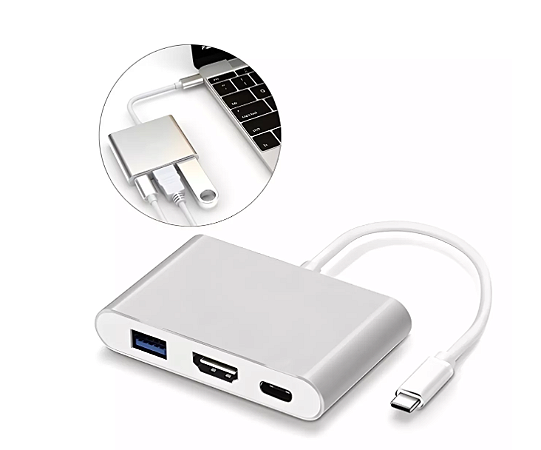 CONVERSOR USB-C P/ HDMI / USB 3.0 / USB-C FÊMEA