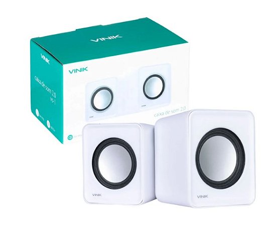 CAIXA DE SOM VINIK USB BRANCA