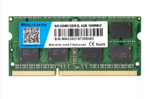 MEMÓRIA NOTEBOOK 4 GB. MACROWAY DDR3 / 1600 MHZ