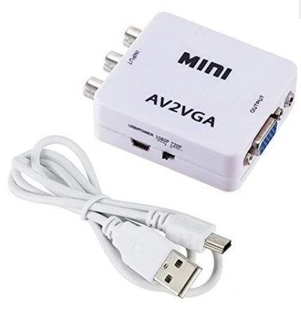 CONVERSOR AV2VGA RCA FEMEA P/ VGA FEMEA