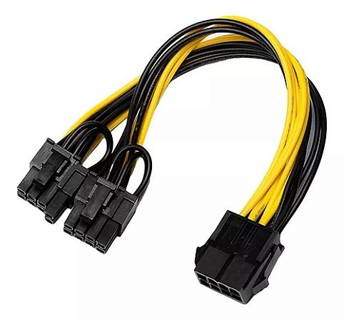 CABO ADAPTADOR DE FONTE 8 PINOS P/ 2 DE 6+2 PINOS