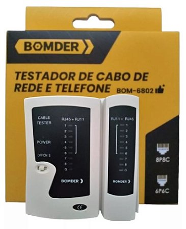 TESTADOR CABO DE REDE BOMDER RJ11 / RJ45