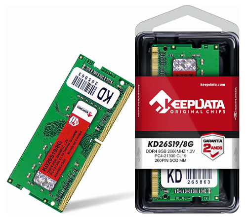 MEMÓRIA NOTEBOOK 8 GB. KEEPDATA DDR4 / 2666 MHZ