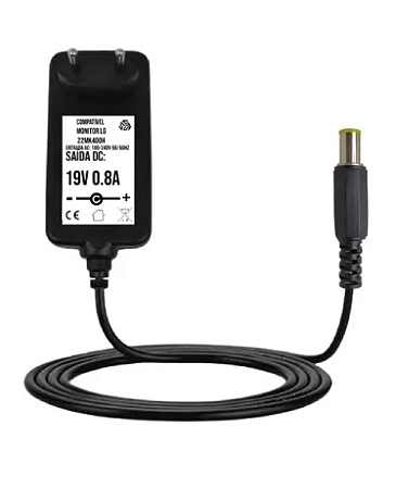 FONTE MONITOR LG 19V / 0.8A COMPATIVEL