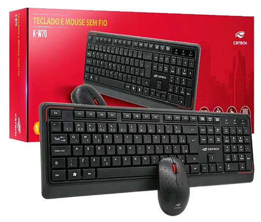TECLADO + MOUSE SEM FIO C3TECH K-W70BK