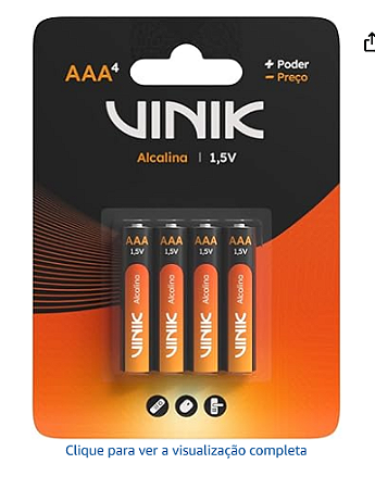 PILHA VINIK ALCALINA AAA C/ 4