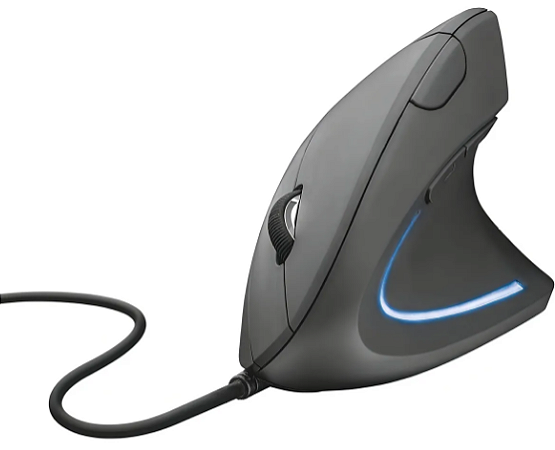 MOUSE COM FIO VERTICAL PRETO