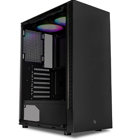 GABINETE HX310 C/ 2 FANS RGB LAT. VIDRO S/ FONTE