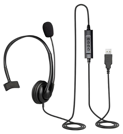 FONE DE OUVIDO C/ MICROFONE P/ CALL CENTER USB