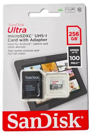 CARTÃO DE MEMÓRIA SANDISK 256 GB. MICRO SD CLASSE 10