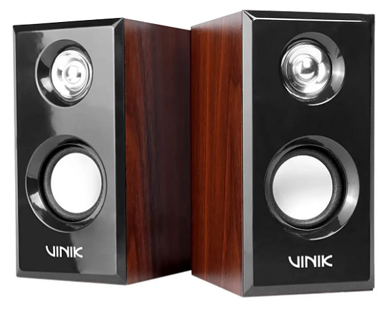 CAIXA DE SOM VK WOOD 2.0 MADEIRA USB