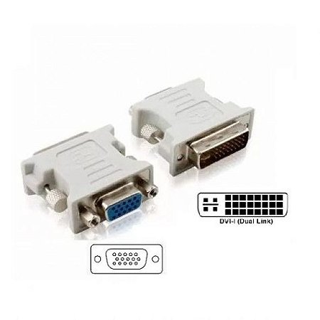 ADAPTADOR DE VÍDEO DVI 24+5 MACHO X VGA FÊMEA