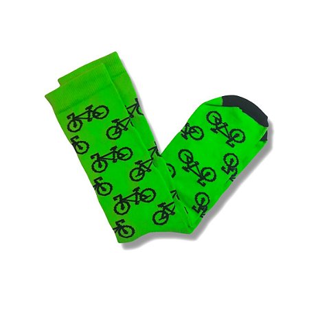 Meias Divertidas Bike Neon Cano Alto