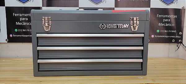 BAU METALICO COM 3 GAVETAS E COM TAMPA SUPERIOR (CINZA) - 87A07A-G - KING TONY