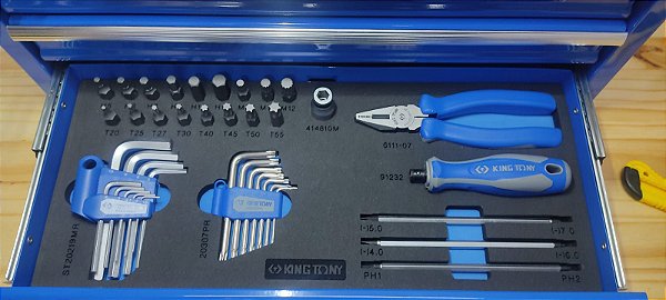 JOGO COM 79 FERRAMENTAS MANUAIS COM 3 SUPORTES EM EVA 10mm P/ BAU - 90079MR
