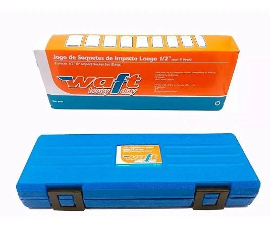 JOGO SOQUETE IMPACTO LONGO 9PCS 1/2 - F6160 - WAFT-BRAFT