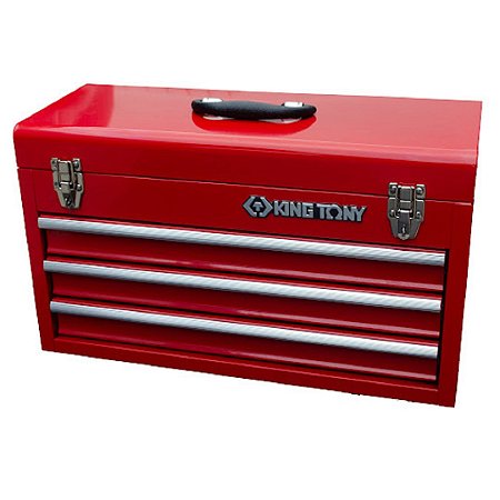 BAU METALICO COM 3 GAVETAS E COM TAMPA SUPERIOR (VERMELHO) - 87A07A - KING TONY