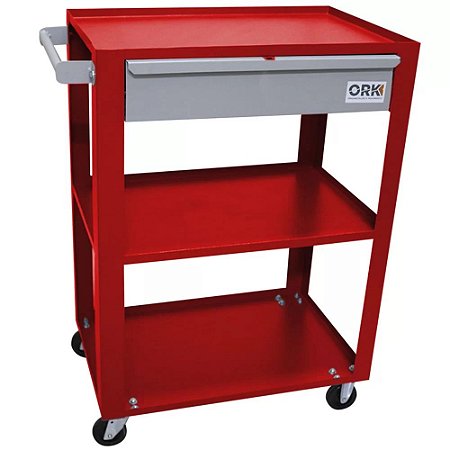 CARRINHO PRATELEIRA COM 1 GAVETA VERMELHO - CAR-022V - ORK