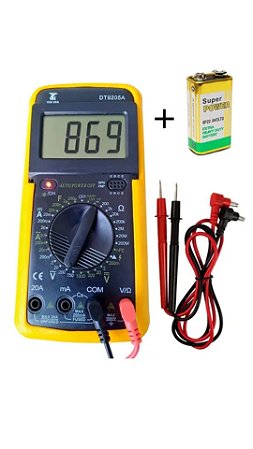 MULTIMETRO DIGITAL PROFISSIONAL AUTOMOTIVO - DT9205A - TOLVIA