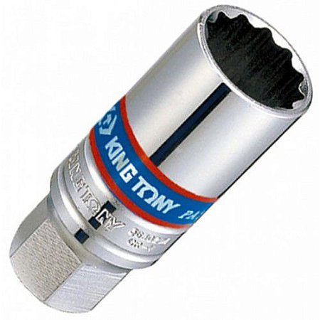 SOQUETE DE VELA ESTRIADO C/ BORRACHA 18MM X 3/8 - 36B018 - KING TONY