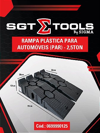 RAMPA PLÁSTICA PARA AUTOMÓVEIS 2,5TON - 0699990125 - SIGMA TOOLS