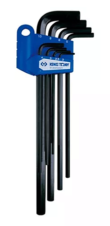 JOGO CHAVE ALLEN EXTRA LONGA PRETA C/8 PCS (2 A 10mm) - ST20208MY - KING TONY