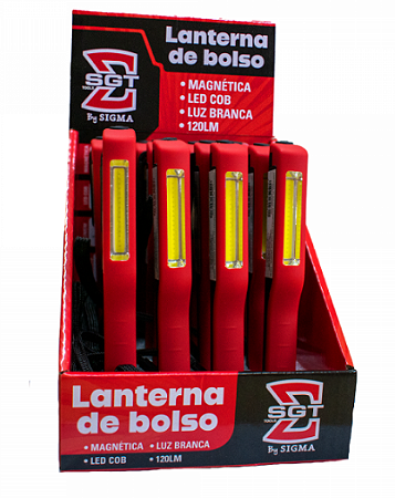 LANTERNA DE BOLSO MAGNETICA LED COB LUZ BRANCA 120LM - 0703851500 - SIGMA TOOLS