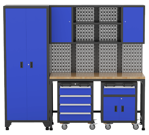 CONJUNTO DE ARMARIOS MODULADOS 9 PEÇAS AZUL - 1205100651 - SIGMA TOOLS