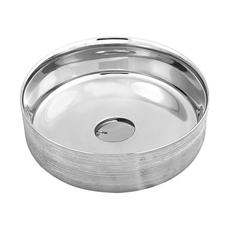 Cuba De Porcelana Lavatório Redonda Cromado Rubinettos