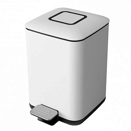 Lixeira Moderna Com Pedal 9l Branca Debacco