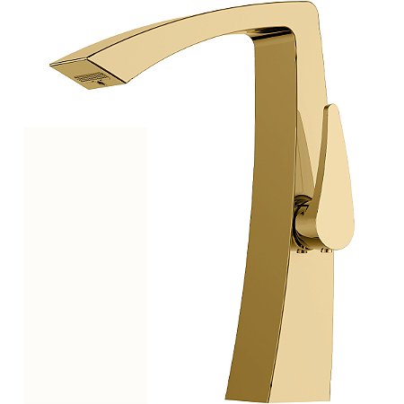 Misturador Monocomando Dourado Bica Alta Lexxa