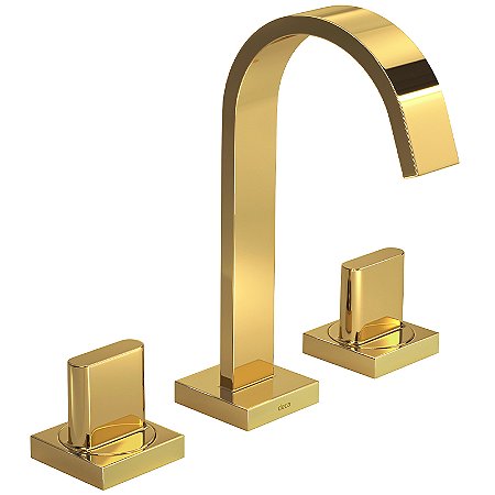 Misturador Duplo Comando Banheiro Bica Alta Gold (Deca Polo)