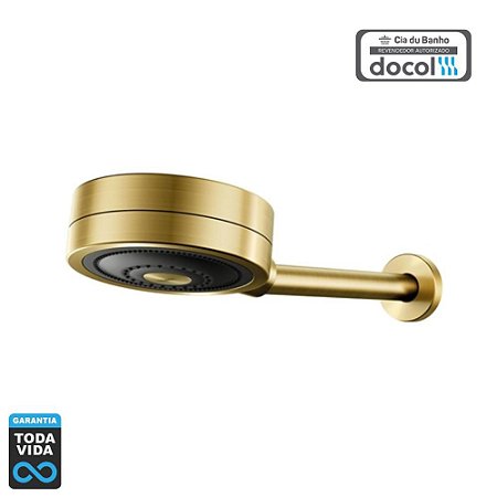 Chuveiro Novo Technoshower DN15(1/2") Ouro Escovado - Docol